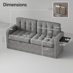 Stylish 65" Grey Sofa with Storage & USB Port