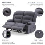 Oversized Recliner Loveseat with Heat and Massage
