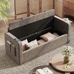 Stylish 65" Grey Sofa with Storage & USB Port