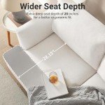 Beige Mid Century Loveseat Sofa for Small Spaces