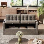 Stylish 65" Grey Sofa with Storage & USB Port