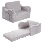 Kids 2-in-1 Soft Sherpa Couch and Lounger