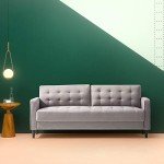 ZINUS Benton Sofa with Tufted Cushions - Grey
