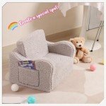 Kids 2-in-1 Soft Sherpa Couch and Lounger