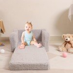 Kids 2-in-1 Soft Sherpa Couch and Lounger