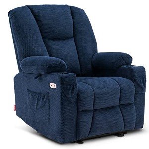 MCombo Navy Blue Electric Recliner Chair with USB