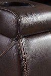Brown Faux Leather Power Recliner with Adjustable Headrest