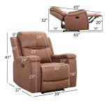 Classic Leather Recliner Chair with Cup Holders