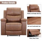 Classic Leather Recliner Chair with Cup Holders