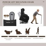 JUMMICO Power Lift Recliner with Massage and Cup Holders