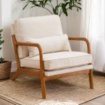 Mid-Century Modern Accent Chair with Pillow