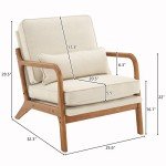 Mid-Century Modern Accent Chair with Pillow