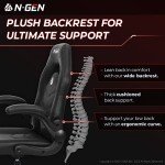 Ergonomic Gaming Chair with Lumbar Support - Black