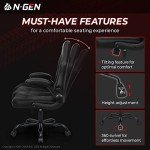 Ergonomic Gaming Chair with Lumbar Support - Black