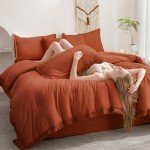 Boho Burnt Orange King Comforter Set – 7 Pieces
