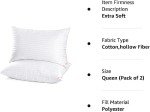 Queen Size Soft Bed Pillows for Comfort - 2 Pack