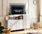 AODK 52-Inch White Dresser with Charging Station
