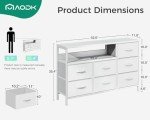 AODK 52-Inch White Dresser with Charging Station