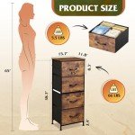 4-Drawer Fabric Dresser Tower with Wood Top