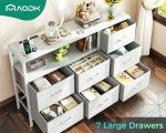 AODK 52-Inch White Dresser with Charging Station