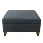 Luxury 32” Navy Storage Ottoman with Lift-Off Lid