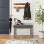 27-Inch Grey Rectangle Ottoman Bench for Home
