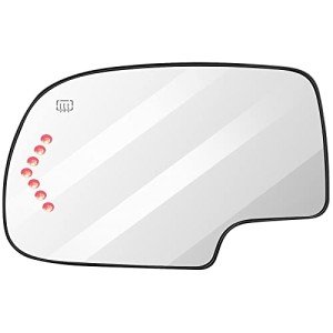 Left Side Power Heated Mirror Glass for Chevy GMC