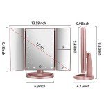 Lighted Tri-Fold Vanity Mirror with 21 LEDs