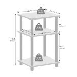 Furinno 3-Tier Open Storage Nightstand - Americano/Black