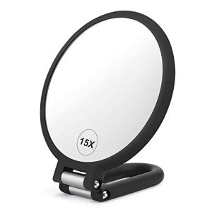 Double-Sided Handheld Magnifying Makeup Mirror