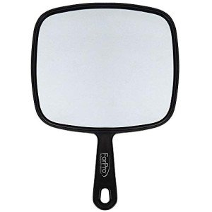 Extra Large Handheld Mirror with Handle, Black
