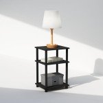 Furinno 3-Tier Open Storage Nightstand - Americano/Black