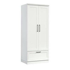 Soft White Bedroom Armoire with Storage Drawer
