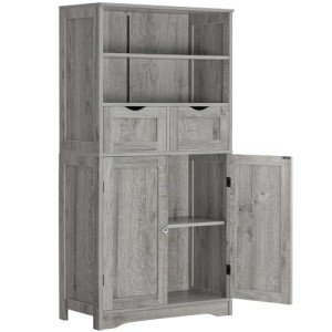 Iwell Tall Storage Cabinet with Adjustable Shelves