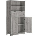 Iwell Tall Storage Cabinet with Adjustable Shelves
