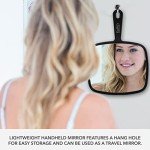 Extra Large Handheld Mirror with Handle, Black