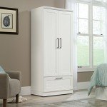Soft White Bedroom Armoire with Storage Drawer