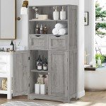 Iwell Tall Storage Cabinet with Adjustable Shelves