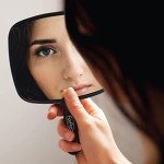 Extra Large Handheld Mirror with Handle, Black