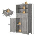 Iwell Tall Storage Cabinet with Adjustable Shelves