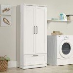 Soft White Bedroom Armoire with Storage Drawer