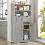 Iwell Tall Storage Cabinet with Adjustable Shelves