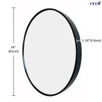 Black 24-Inch Round Wall Mirror with Metal Frame