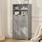 Iwell Tall Storage Cabinet with Adjustable Shelves