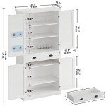 Ironck Freestanding Kitchen Pantry Storage Cabinet