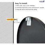 Black 24-Inch Round Wall Mirror with Metal Frame