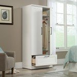 Soft White Bedroom Armoire with Storage Drawer