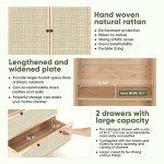 Natural Rattan 74" Tall Armoire Storage Cabinet
