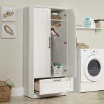 Soft White Bedroom Armoire with Storage Drawer