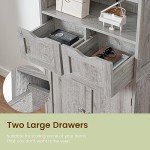 Iwell Tall Storage Cabinet with Adjustable Shelves